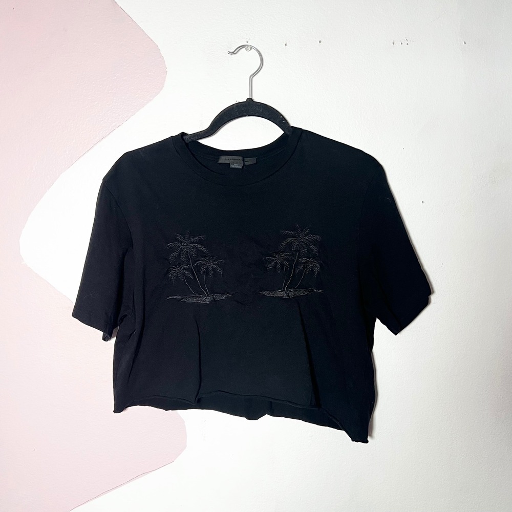 Alexander Wang T Shirt Women's Small Black Palm Tree 100% Cotton